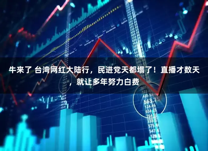 牛来了 台湾网红大陆行，民进党天都塌了！直播才数天，就让多年努力白费